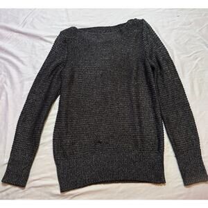 Calvin Klein womens gray knit zipper crewneck sweater size M